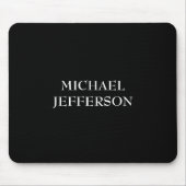Elegante Schlichte Schwarz-weiße Personalisierte A Mousepad (Vorne)