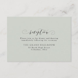 Elegante, schlichte Weise grün Hochzeitskarte Einladung
