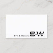 Elegante Schlichte Weiß-Moderne mit Monogram Simpl Visitenkarte (Vorderseite)