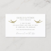 Elegante Schlucken Beruflicher Innenarchitekt Visitenkarte (Rückseite)