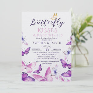 Elegante Schmetterling Baby Mädchen Baby Shower  Einladung