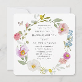 Elegante Schmetterling-Hochzeitseinladung mit Blum Einladung
