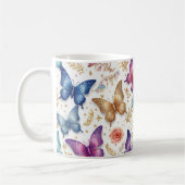 Elegante Schmetterling- und Glitzer-Tasse Kaffeetasse (Links)