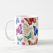 Elegante Schmetterling- und Glitzer-Tasse Kaffeetasse (Links)