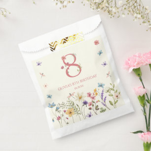 Elegante Schmetterling-Wildblumen-8. Geburtstagsfe Geschenktütchen