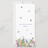 Elegante Schmetterlinge & Blumenkarte (Rückseite)