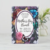 Elegante Schmetterlinge Blumenmüttertag Einladung (Stehend Vorderseite)