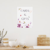 Elegante Schmetterlinge Brautparty Karten und Gesc Poster (Küche)