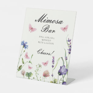 Elegante Schmetterlinge Brautparty Mimosa-Bar Sockelschild