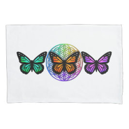 Elegante Schmetterlinge farbenfrohe Blume des Lebe Kissenbezug