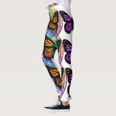 Elegante Schmetterlinge farbenfrohe Blume des Lebe Leggings (Links)