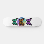 Elegante Schmetterlinge farbenfrohe Blume des Lebe Skateboard (Horizontal)