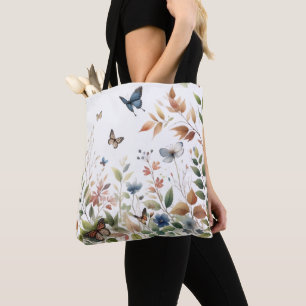 Elegante Schmetterlinge mit üppigem Laub Tasche