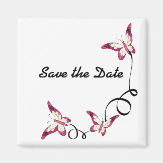 elegante Schmetterlinge Save the Date Magnet