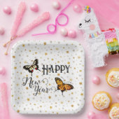 Elegante Schmetterlinge & Sterne Weißes Glück Neue Pappteller (Party)