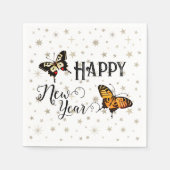 Elegante Schmetterlinge & Sterne Weißes Glück Neue Serviette (Vorderseite)