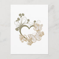 Elegante Schmetterlinge und Blume Herz