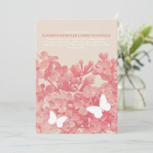 Elegante Schmetterlinge zum Hochzeitsfeiern Einladung (Stehend Vorderseite)