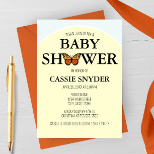 Elegante Schmetterlings-Baby-Shower-Einladung Einladung