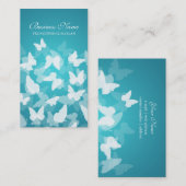 Elegante Schmetterlings-blaues berufliches Visitenkarte (Vorne/Hinten)