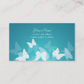 Elegante Schmetterlings-blaues berufliches Visitenkarte (Rückseite)