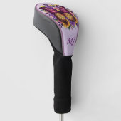Elegante Schmetterlings-Blumen-Monogramm-Initialen Golf Headcover (angewinkelt)