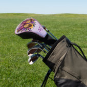 Elegante Schmetterlings-Blumen-Monogramm-Initialen Golf Headcover (In SItu)