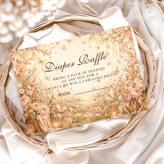 Elegante Schmetterlings-Boho-Windel-Raffle Begleitkarte