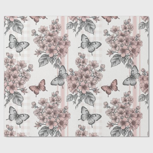 Elegante Schmetterlingsblüte (1) Geschenkpapier (Flach)