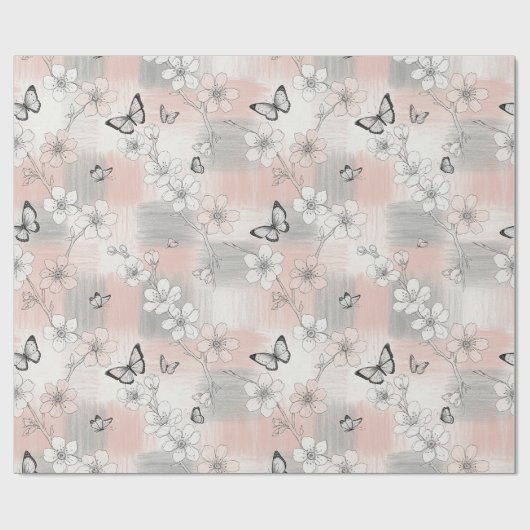 Elegante Schmetterlingsblüte (3) Geschenkpapier (Flach)