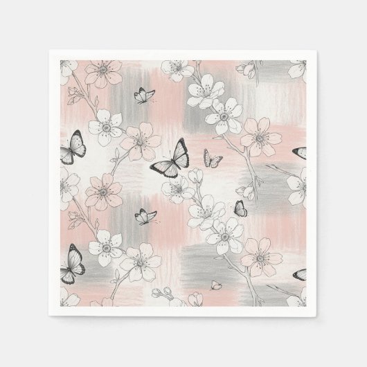 Elegante Schmetterlingsblüte (3) Serviette (Vorderseite)