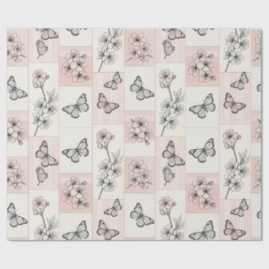 Elegante Schmetterlingsblüte (8) Geschenkpapier (Flach)