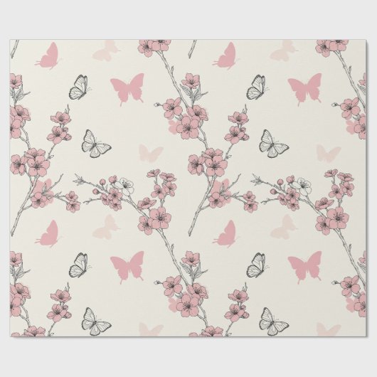 Elegante Schmetterlingsblüte (9) Geschenkpapier (Flach)