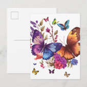 Elegante Schmetterlingspostkarte Postkarte (Vorne/Hinten)