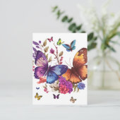 Elegante Schmetterlingspostkarte Postkarte (Stehend Vorderseite)