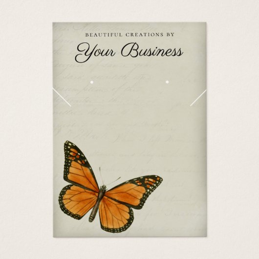Elegante Schmetterlingsschmuckkarte mit Earring Di (Vorderseite)