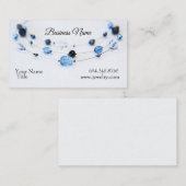 Elegante Schmuck-Designer-Blau-Perlen Visitenkarte (Vorne/Hinten)