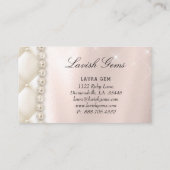 Elegante Schmuck-Hochzeits-Planer-Rose hat Perlen Visitenkarte (Rückseite)