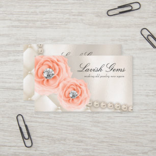 Elegante Schmuck Hochzeitsplaner Rose Pfirsich Per Visitenkarte