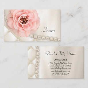 Elegante Schmuck-Mode-Rosen-Rosa-Perlen Visitenkarte