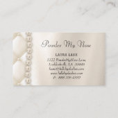 Elegante Schmuck-Mode-Rosen-Rosa-Perlen Visitenkarte (Rückseite)