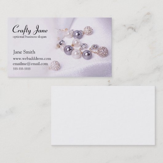 Elegante Schmuck-Visitenkarte-Entwurfs-Schablone Visitenkarte (Vorne/Hinten)