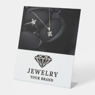 Elegante Schmuckkarte Sockelschild