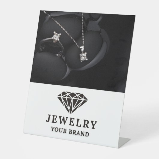 Elegante Schmuckkarte Sockelschild (Vorderseite)