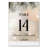 Elegante schneebedeckte Weihnachtsfeiertage Tischn Tischnummer (Vorderseite)