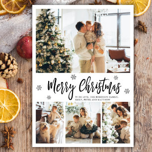 Elegante Schneeflocke 4 Foto Collage Weihnachten