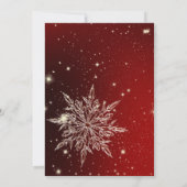 Elegante Schneeflocke bei Roter Hochzeit Einladung (Rückseite)