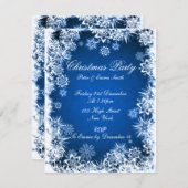 Elegante Schneeflocke-Blau-Party Einladung (Vorne/Hinten)