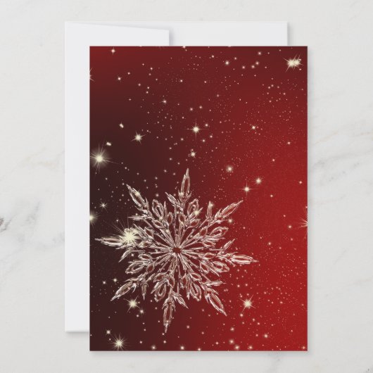 Elegante Schneeflocke im Roten Ball Einladung (Rückseite)
