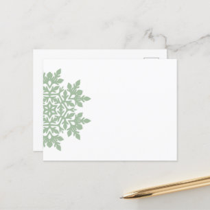 Elegante Schneeflocke (Sage Pine) Feiertagspostkarte